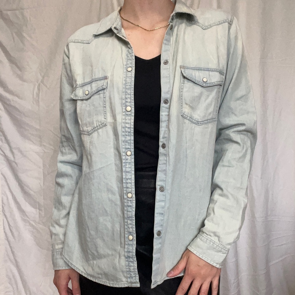 American Eagle Denim Button Up Shirt
